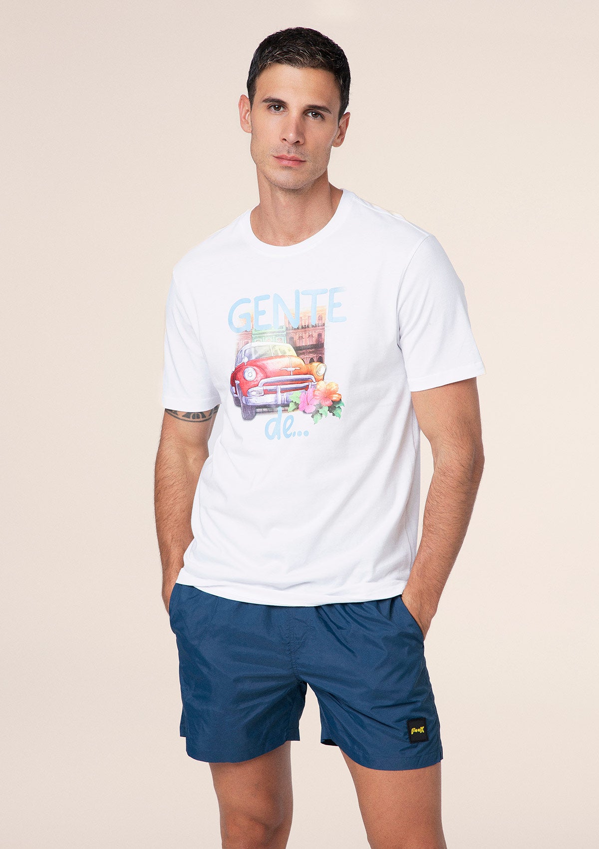 Camiseta para hombres F**K White M01TS87-WH