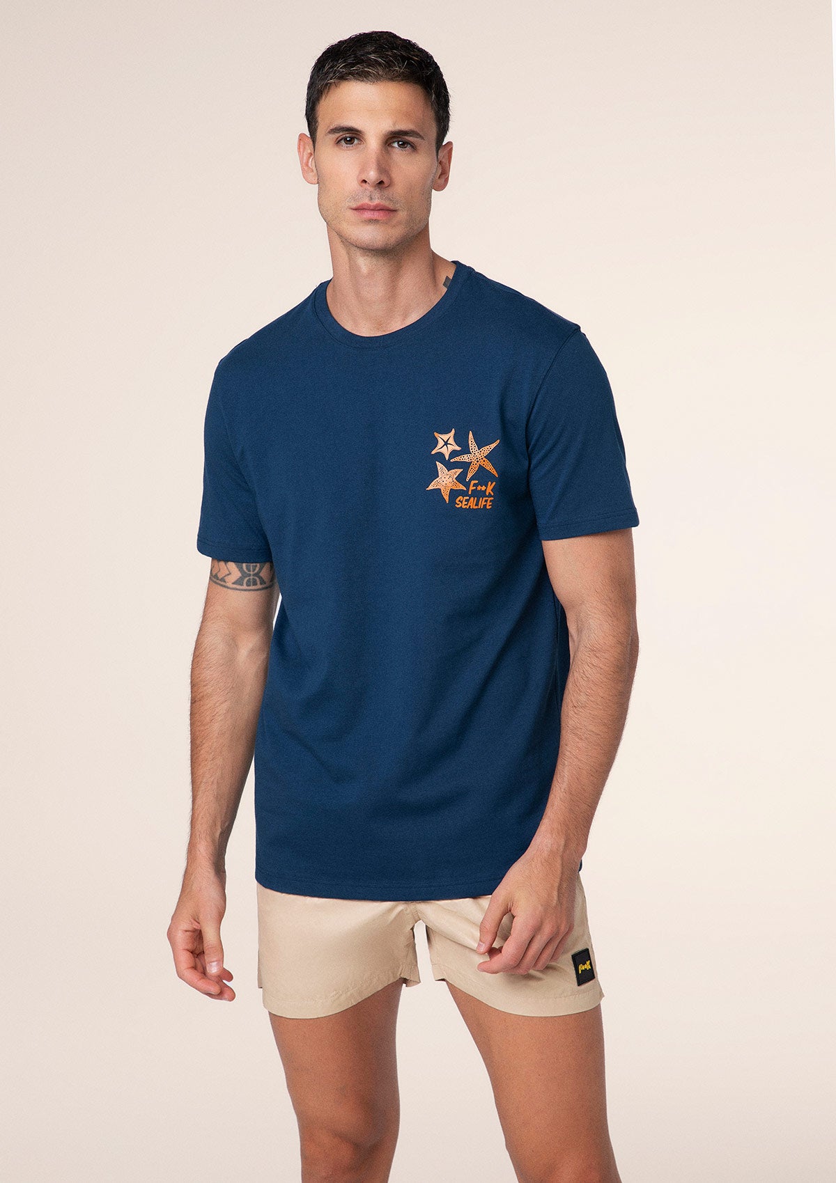 T-shirt për burra f ** k blu m01ts92-bu