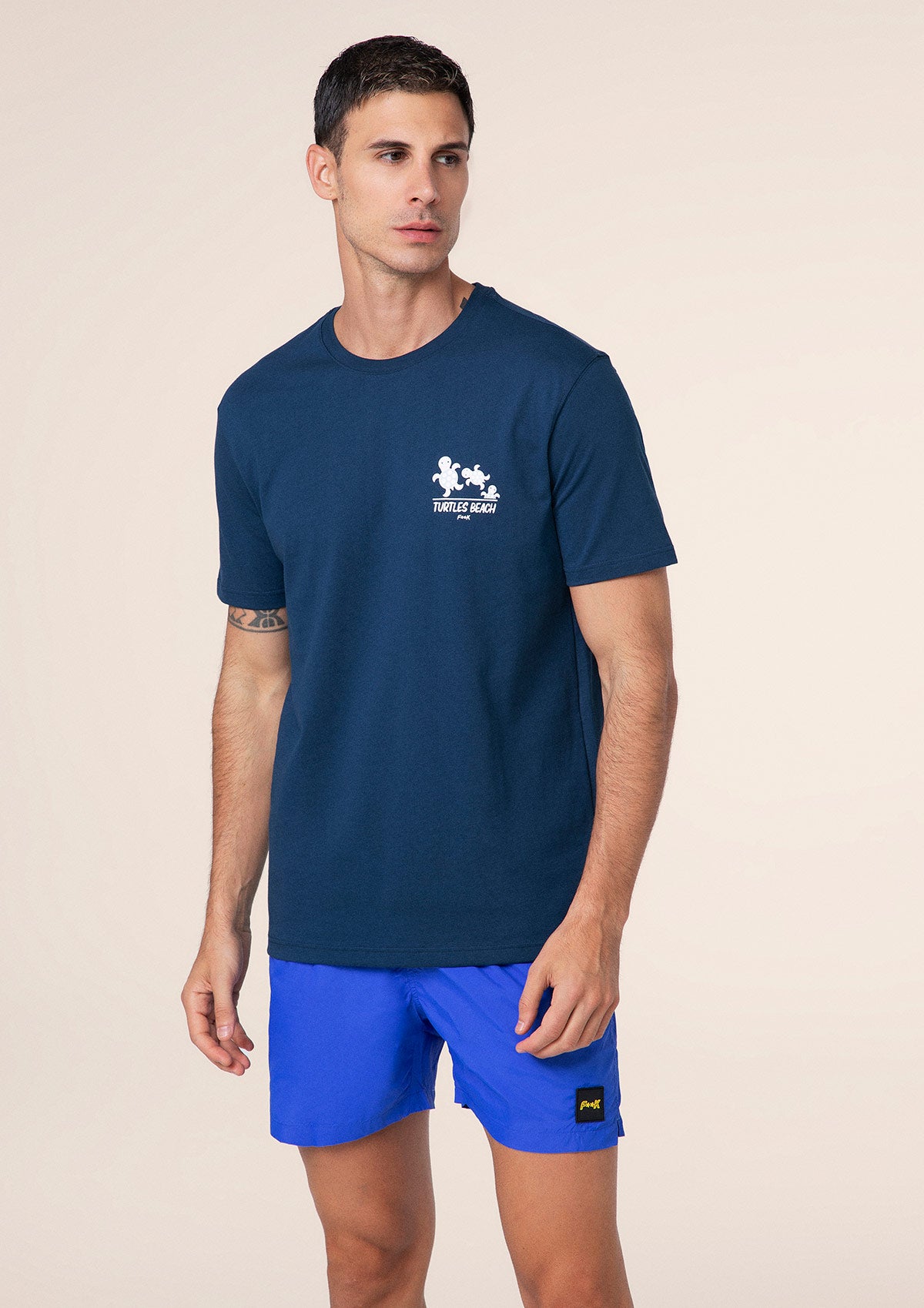 تي شيرت الرجال f ** k Blu M01TS93-BU