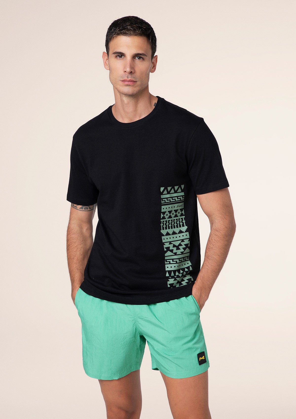 Heren t-shirt F**K Zwart M01TS95-BK