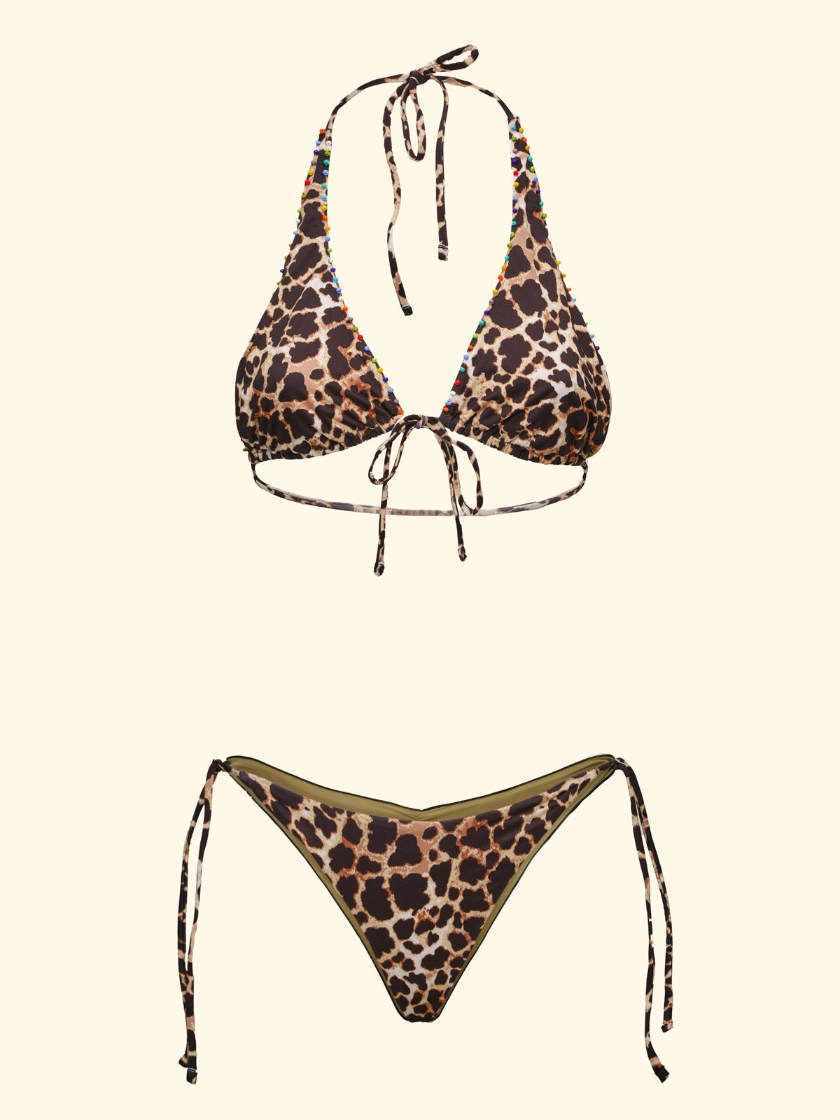 Image of Bikini Donna F**K Triangolo Alto con Slip Regolabile Fantasia SW0101-X01