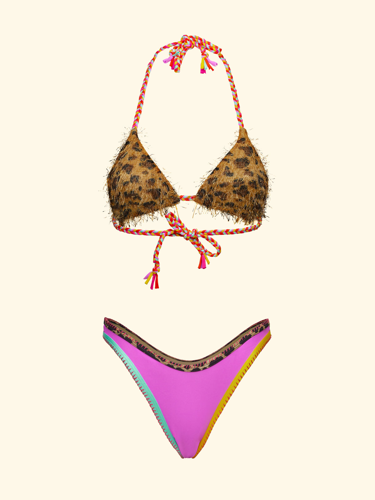 Bikini Donna F**K Triangolo con Slip Americano Fisso Fantasia SW0110-X10