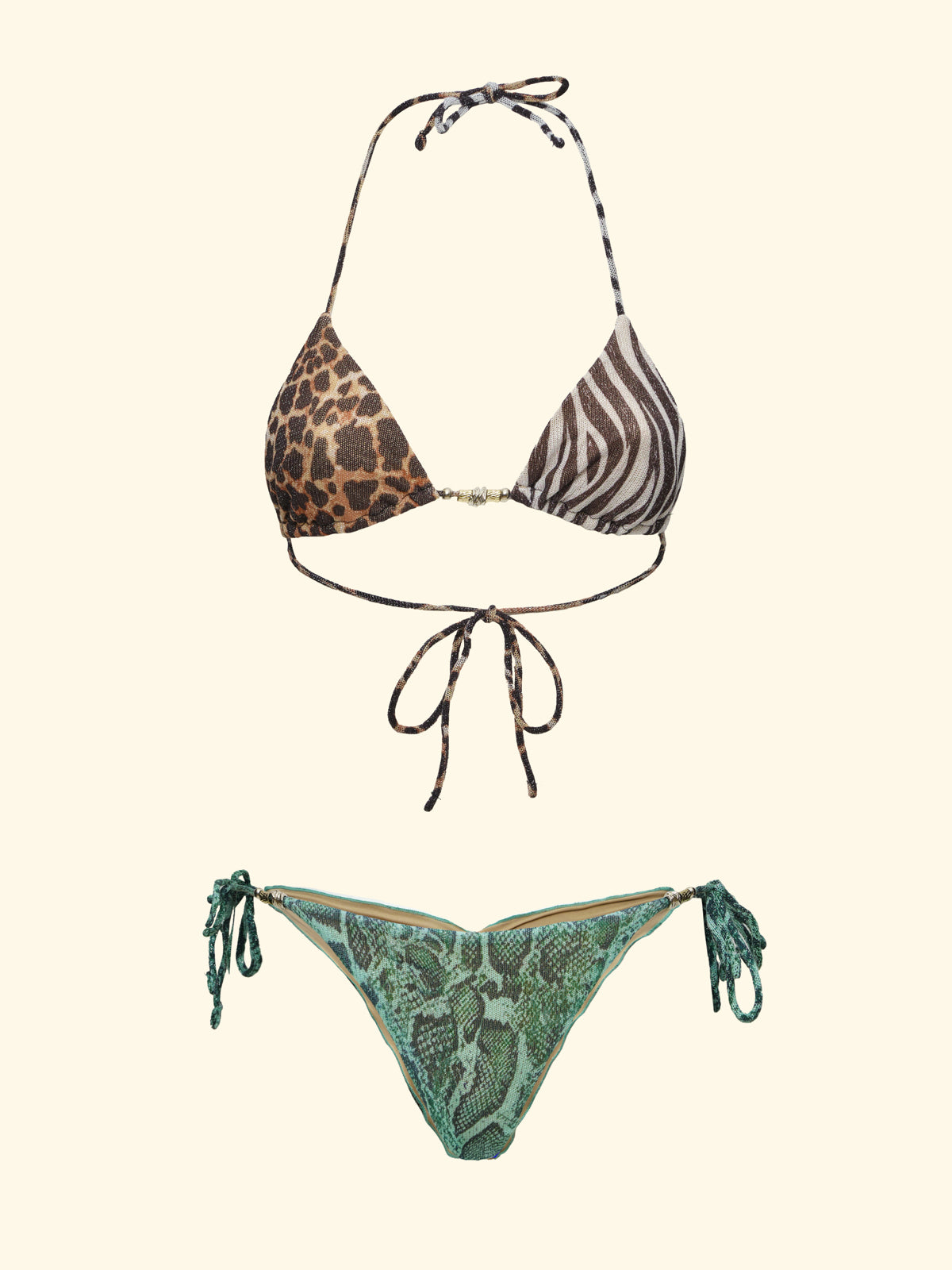 Bikini Donna F**K Triangolo con Slip Regolabile Fantasia SW0140-X10