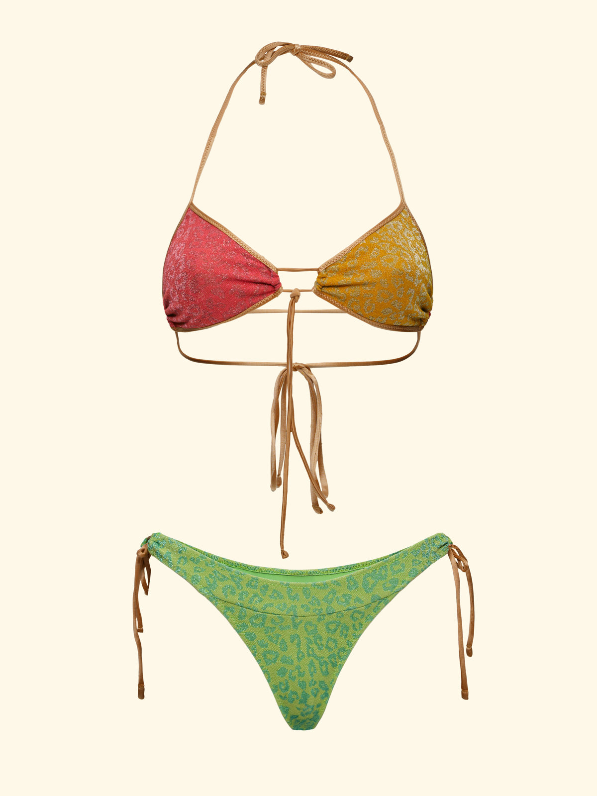 Bikini Donna F**K Triangolo con Slip Regolabile Gold SW0160-GD