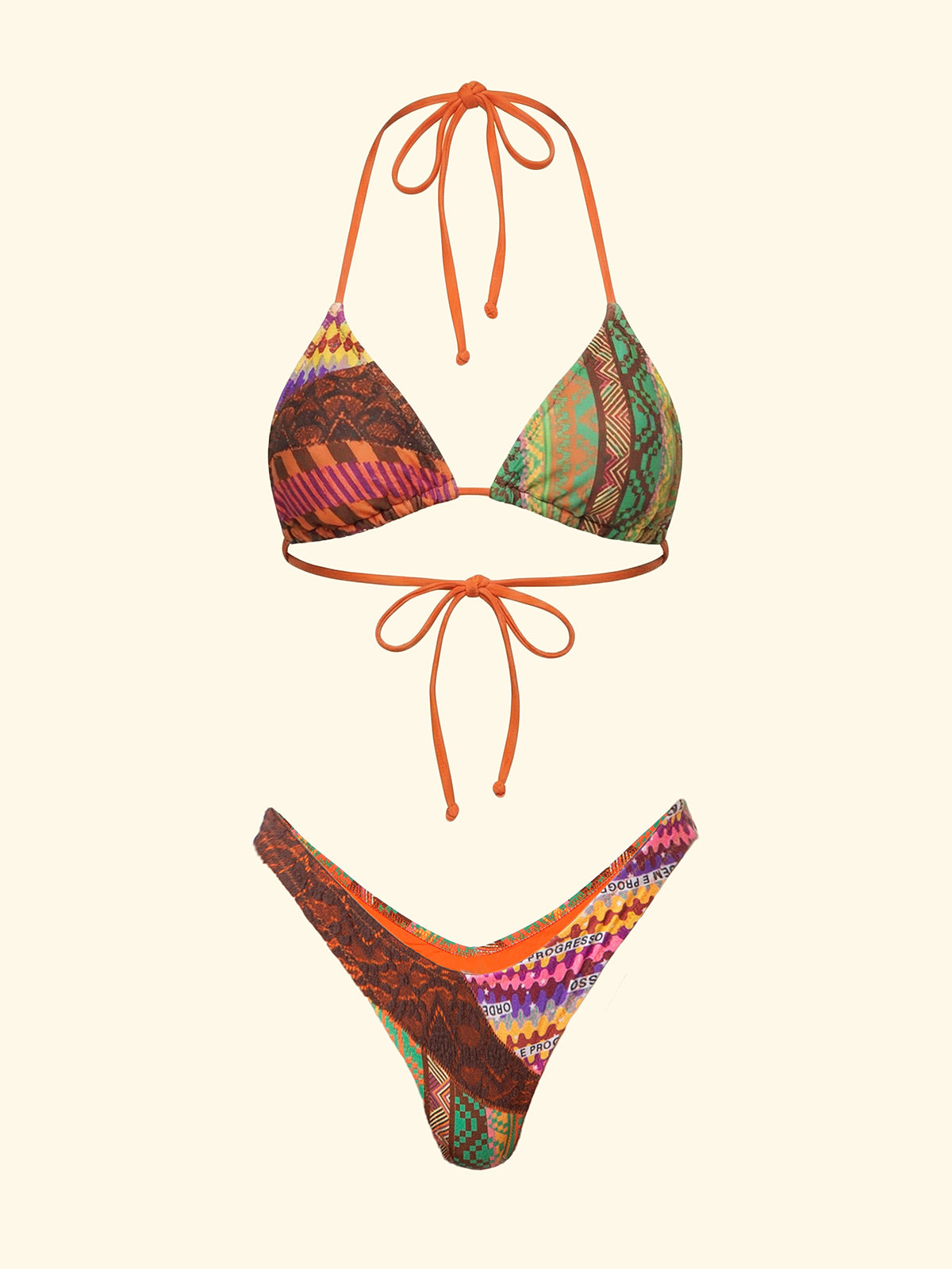 Bikini Donna F**K Triangolo con Slip Americano Fisso Fantasia SW0200-X11