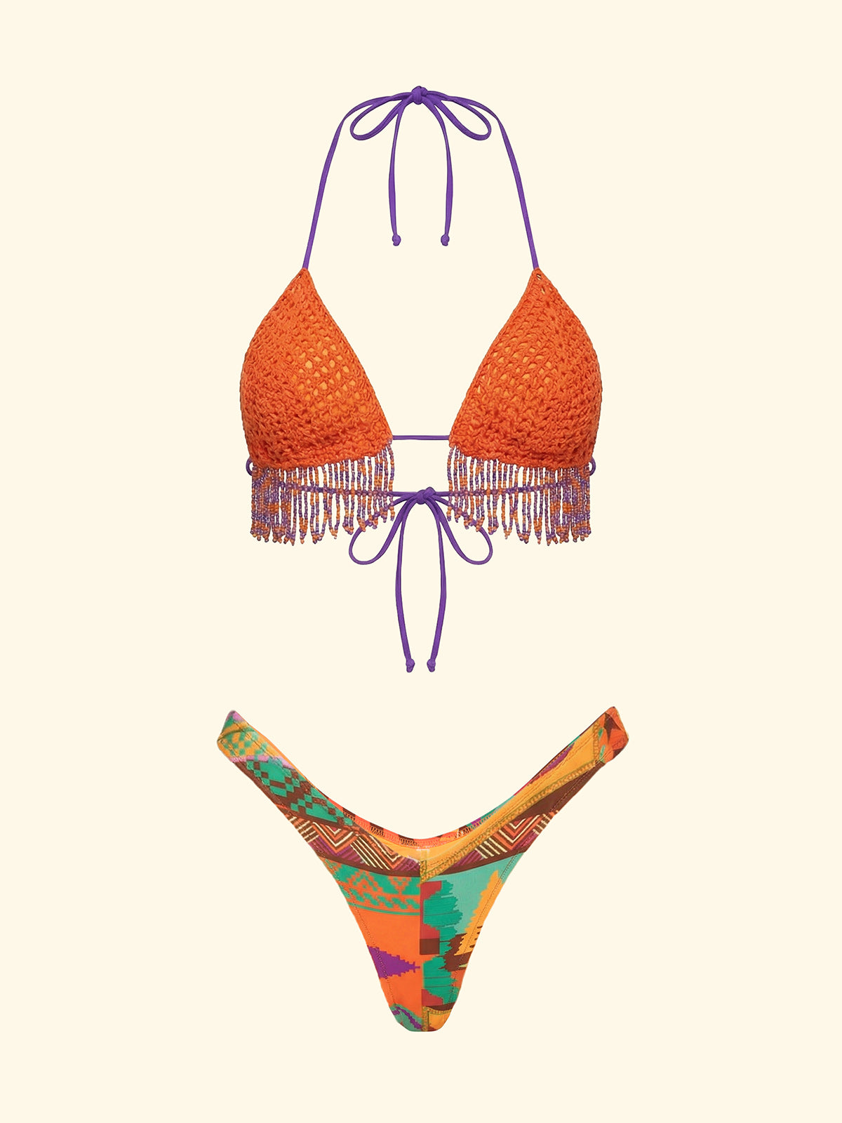 Bikini Donna F**K Triangolo con Slip Americano Fisso Fantasia SW0210-X11