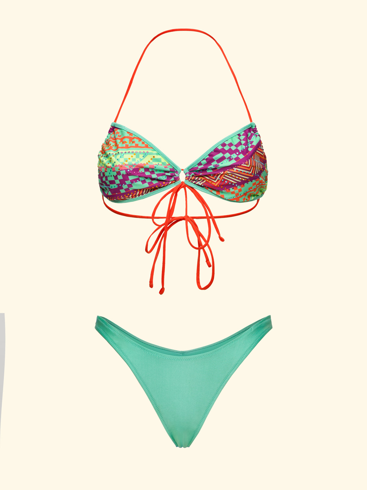 Image of Biquínis femininos F**K Banda com Slip Fantasia Fixa Americana SW0250-X13