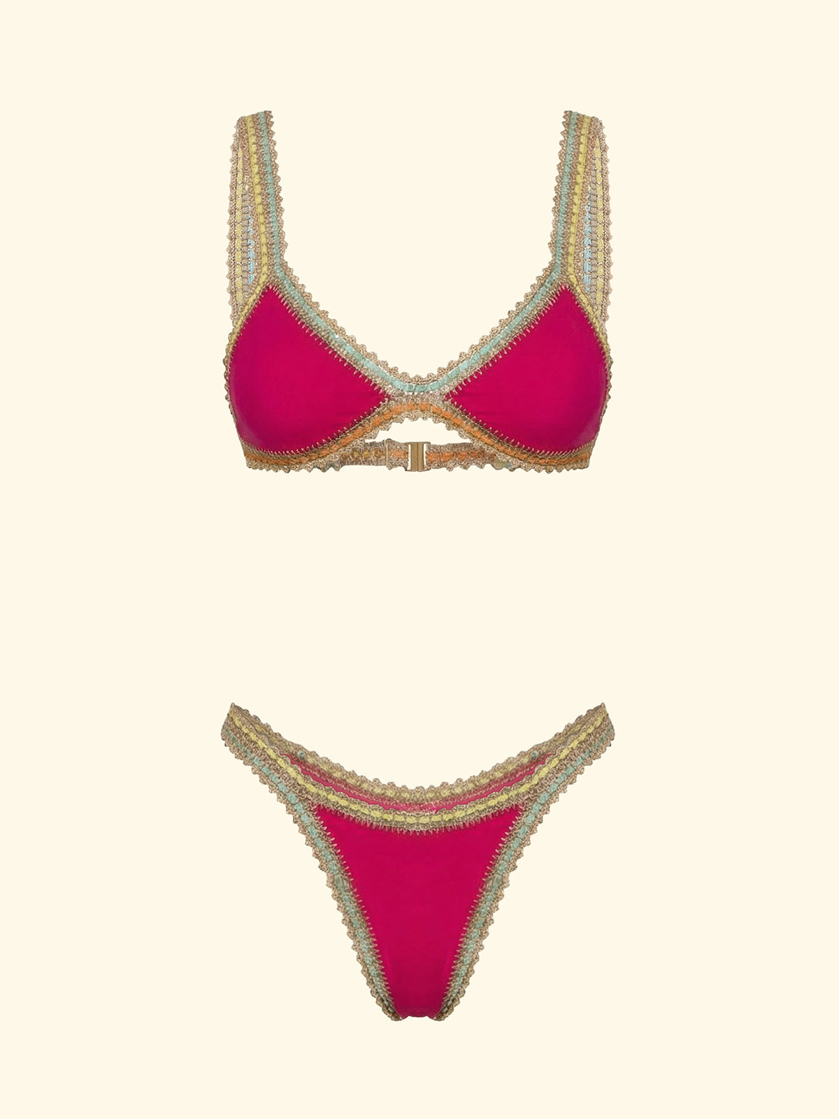 Women's Bikinis F**K Triangle with Slip American Fixed Fuchsia SW0260-FX