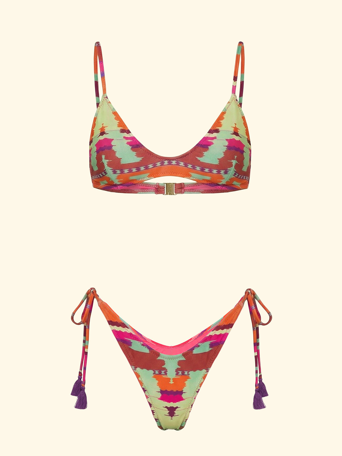 Image of Bikini Donna F**K Top Fisso con Slip Americano Regolabile Fantasia SW0281-X14