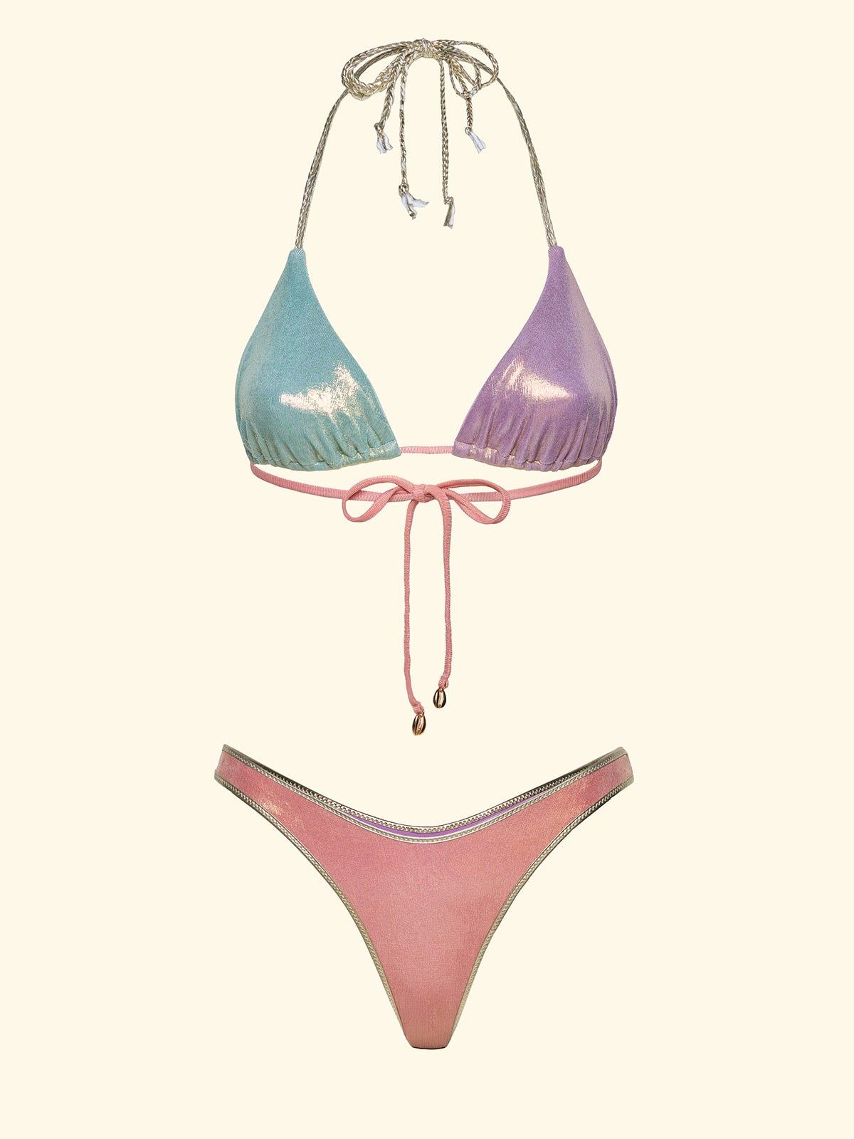 Bikinis pour femmes F**K Triangle avec Slip Américain Fixe Multicolore SW0300-MC