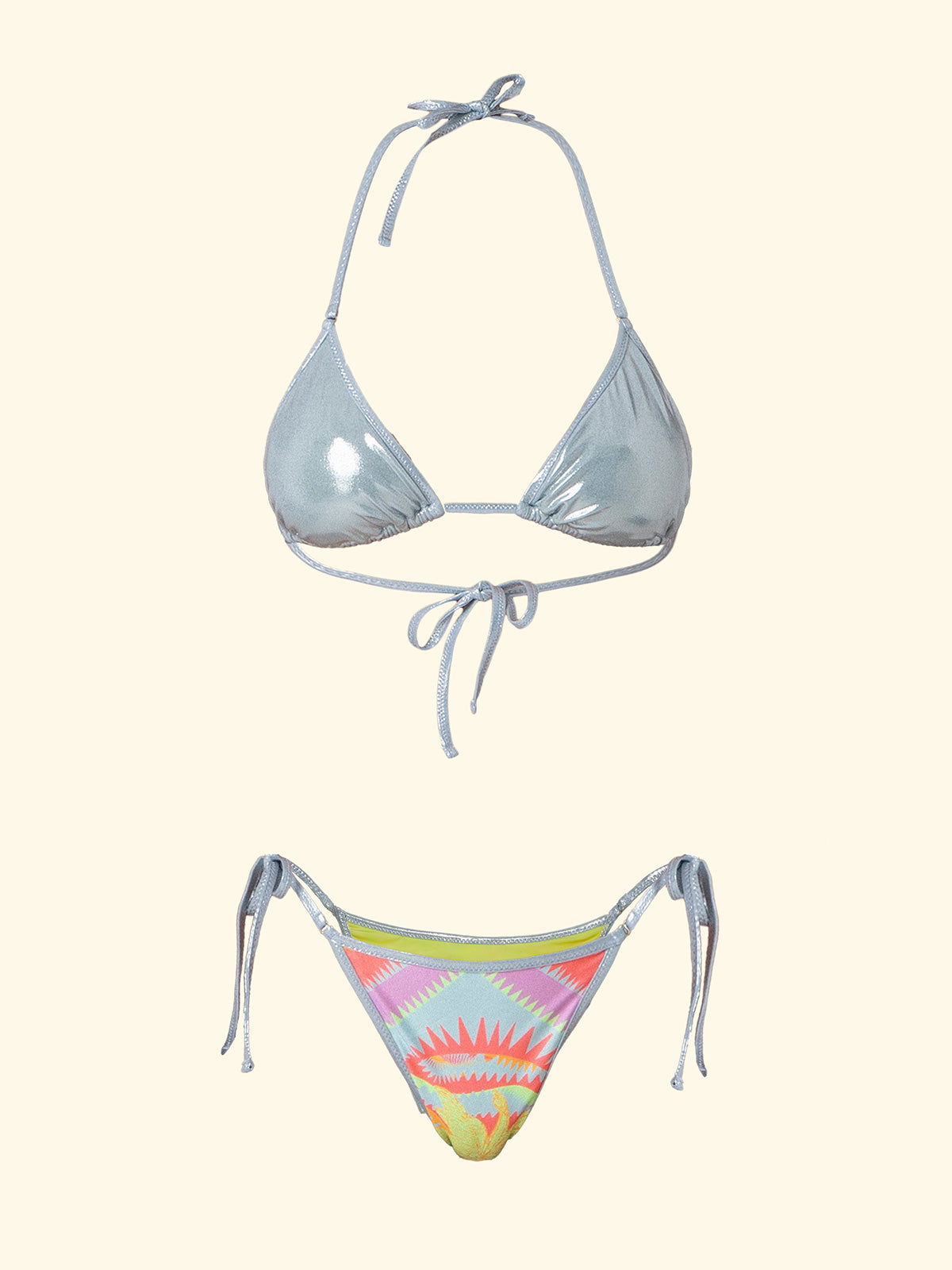 Biquínis femininos F**K Triângulo com Slip Fantasia ajustável SW0361-X26