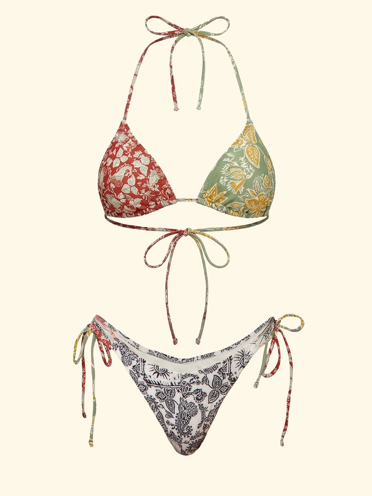 Bikini Donna F**K Triangolo con Slip Americano Regolabile Fantasia SW0410-X45