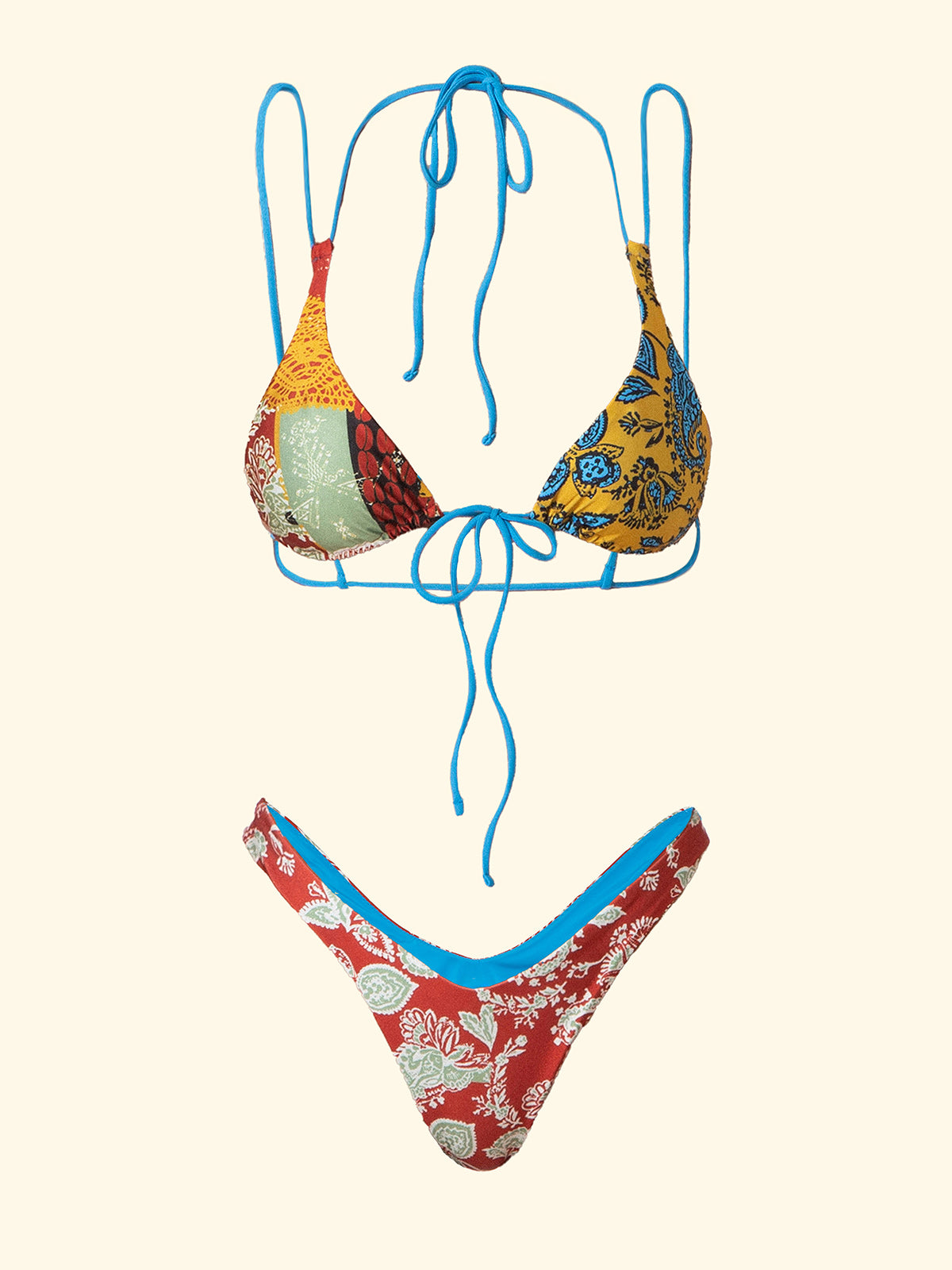 Image of Bikinis pour femmes F**K Triangle élevé avec Slip Fantaisie fixe américaine SW0430-X38