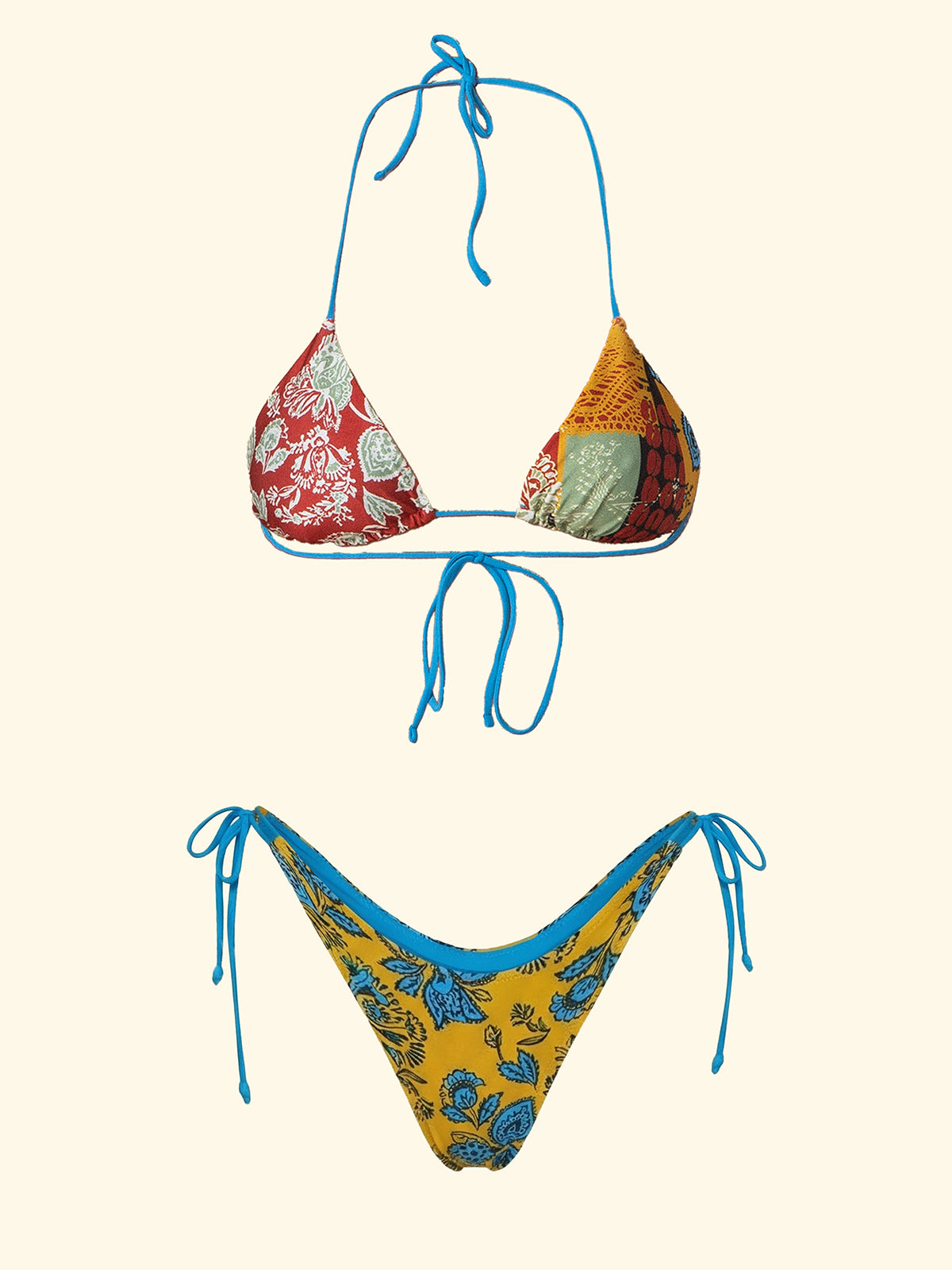 Bikini Donna F**K Triangolo con Slip Americano Regolabile Fantasia SW0431-X38