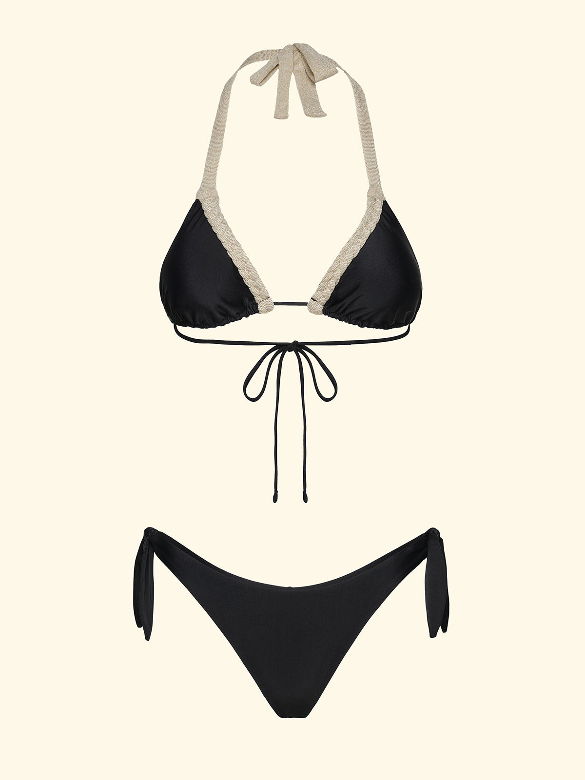 Ženski bikiniji F**K Trokut sa Slip Podesiva crna SW0450-BK