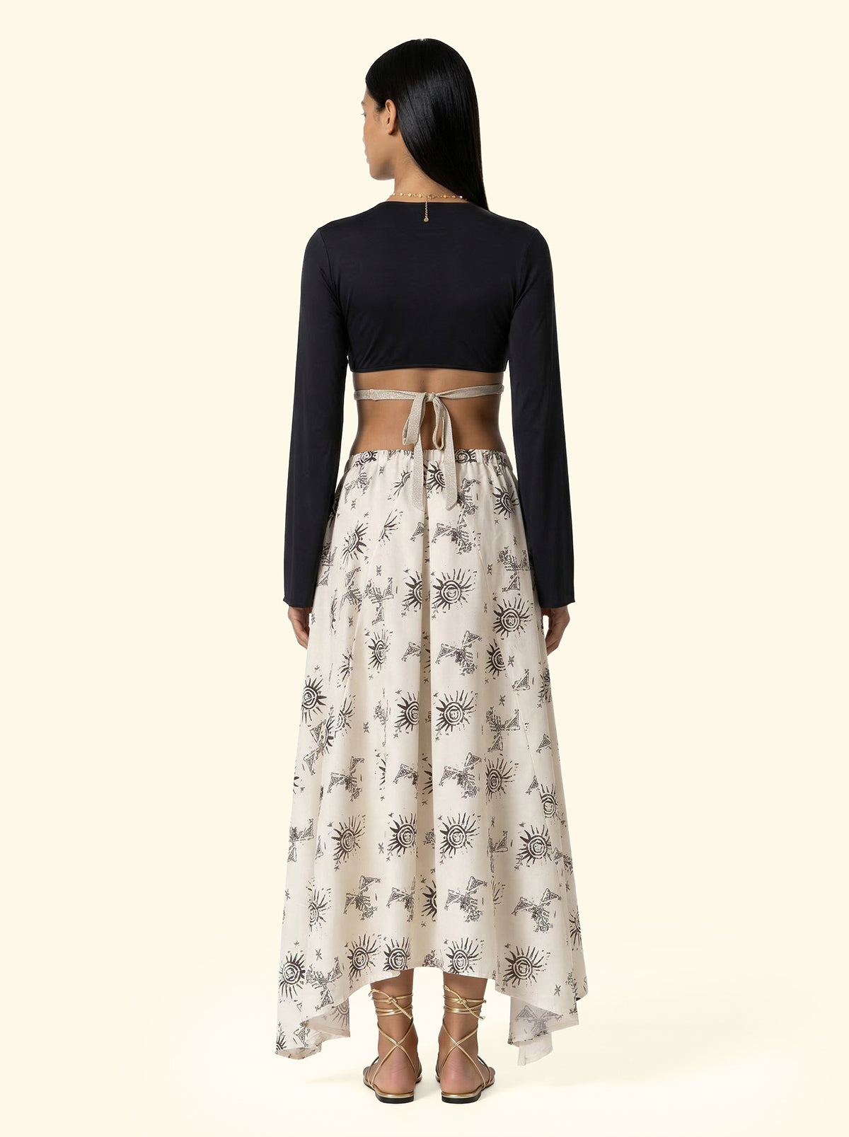 Haut court à manches longues pour femmes F**K Noir SW0457-BK