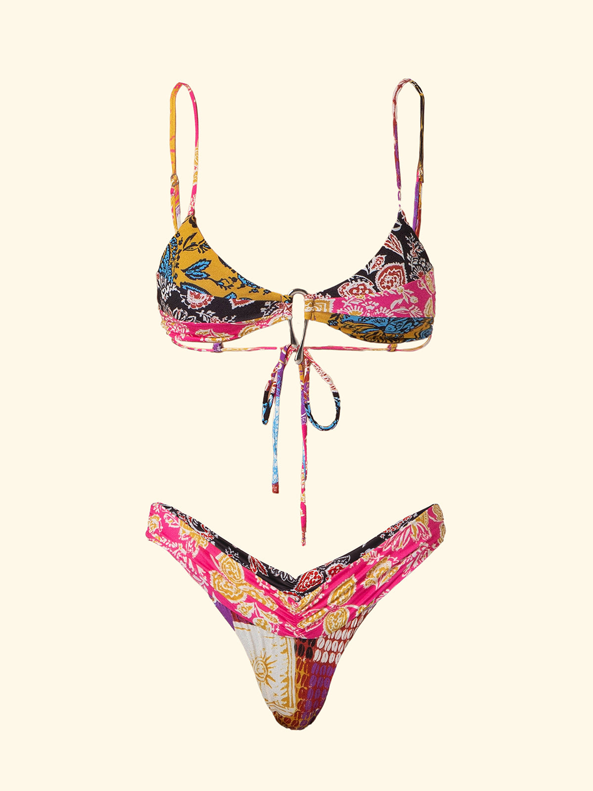 Image of Bikini Donna F**K Triangolo con Slip Americano Fisso Fantasia SW0460-X45