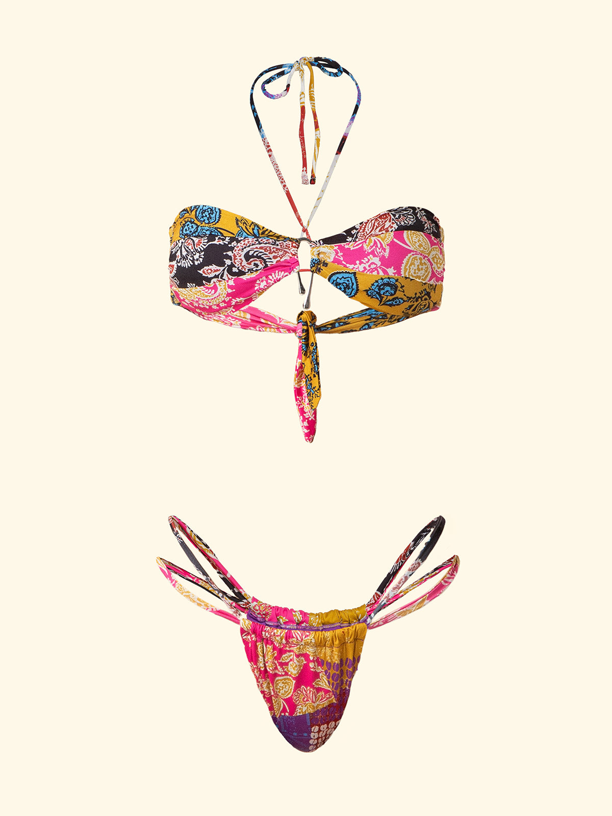 Image of Bikini Donna F**K Fascia con Slip Brasiliano Fisso Fantasia SW0461-X45