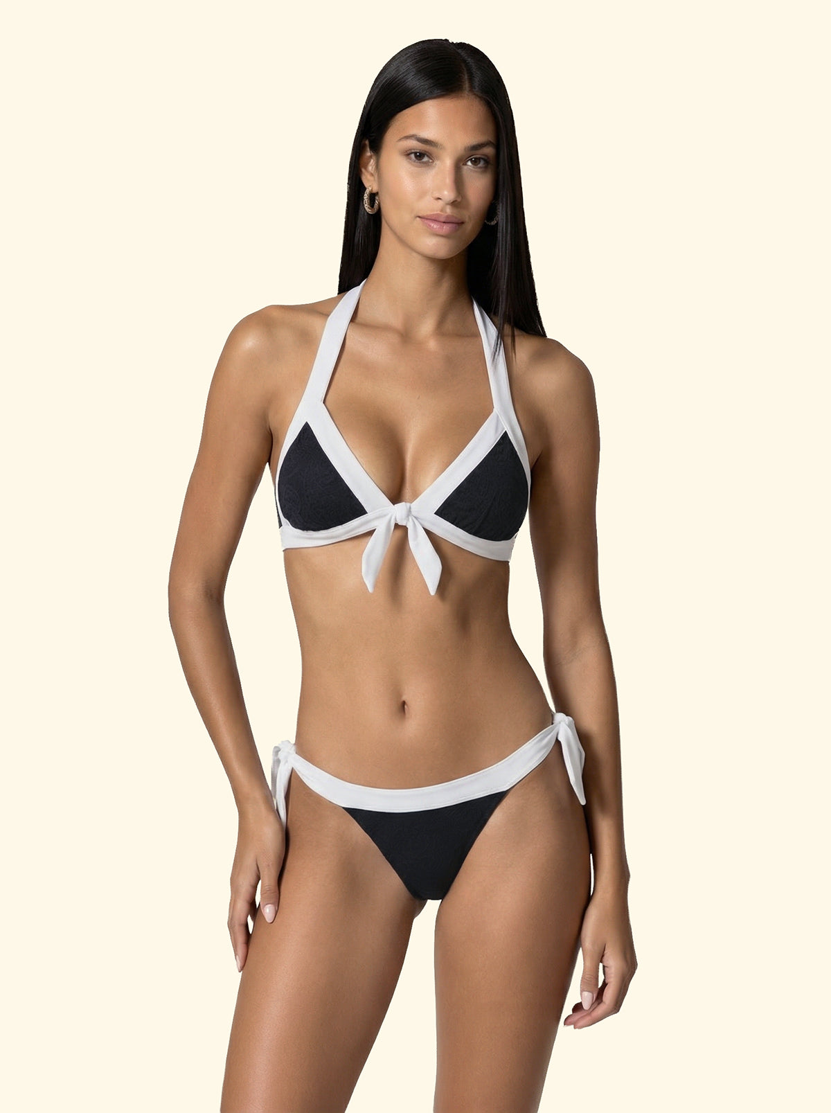 Bikini Donna F**K Triangolo con Slip Regolabile Nero SW0530-BK