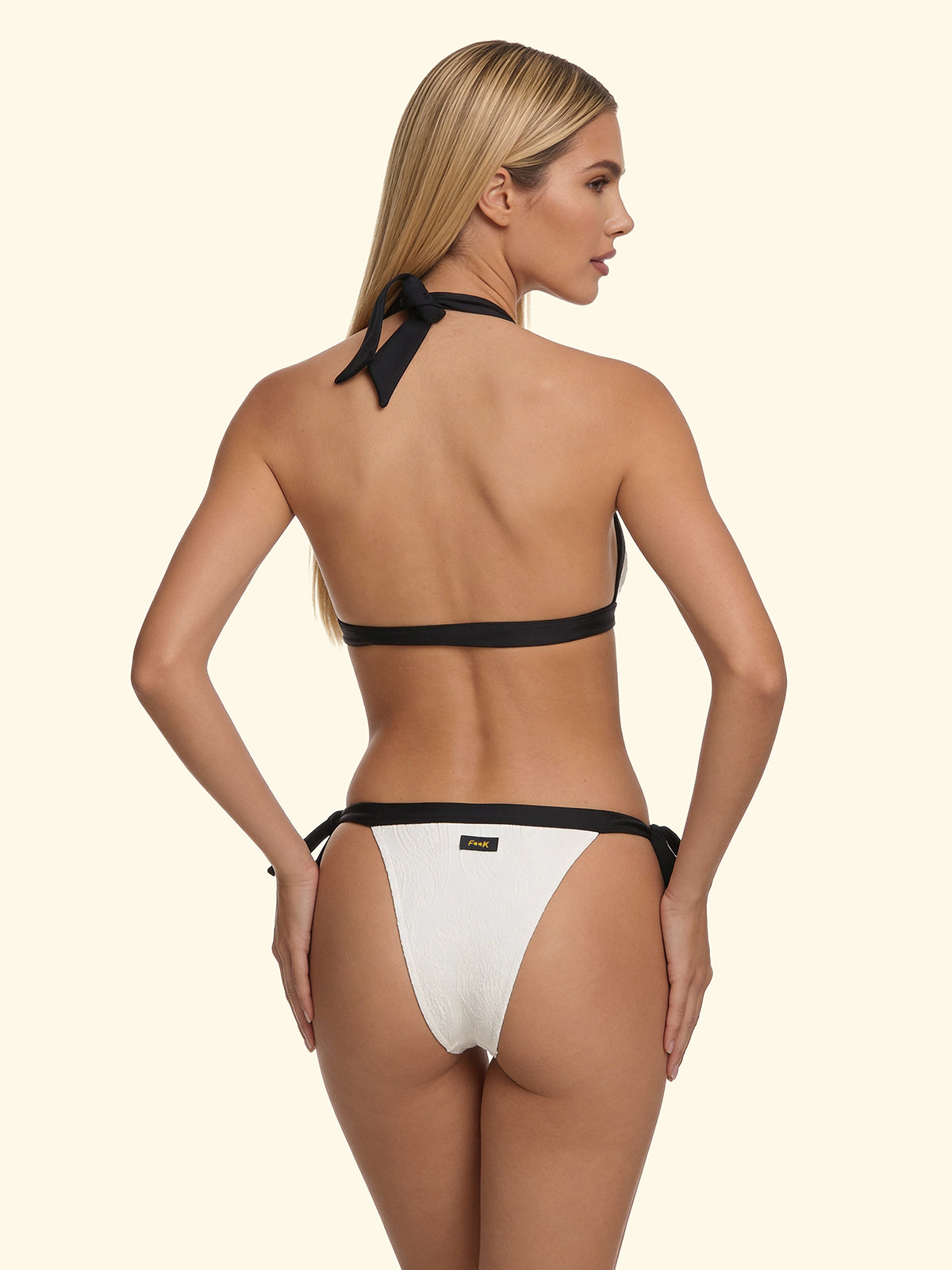 Bikini Donna F**K Triangolo con Slip Regolabile Bianco SW0530-WH