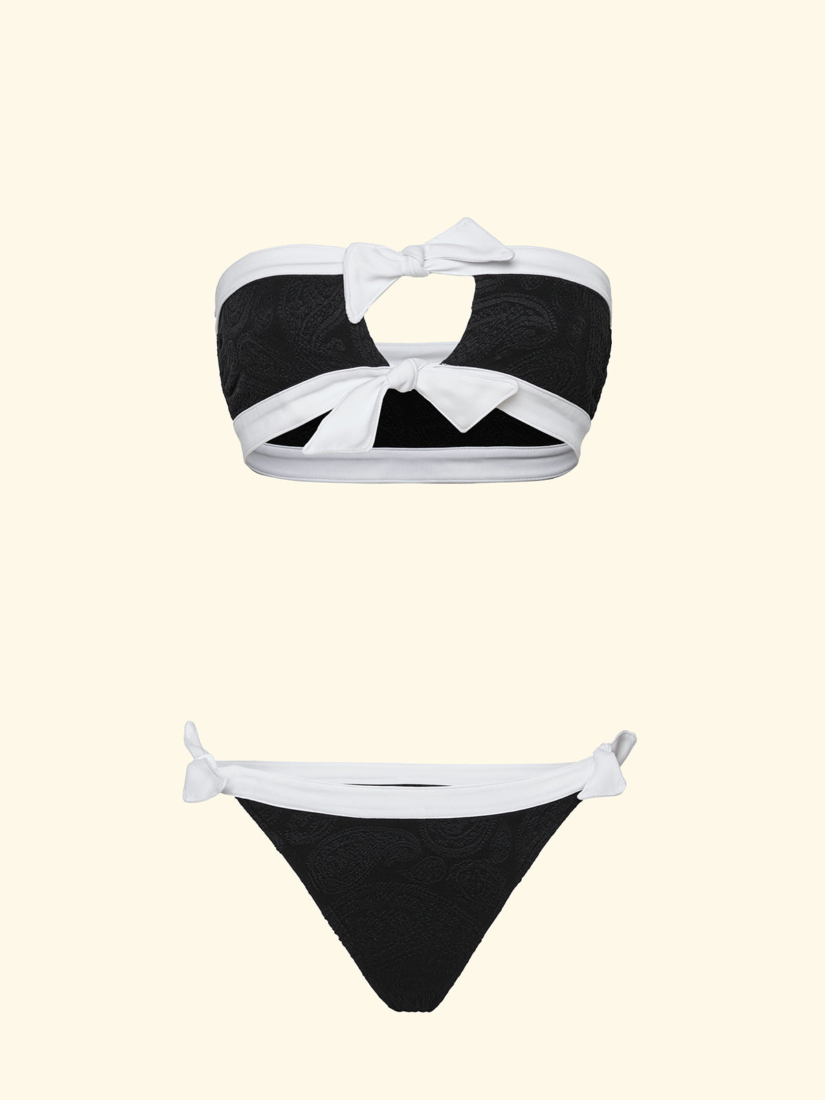 Bikinis pour femmes F**K Bande avec Slip Réglable Noir SW0531-BK