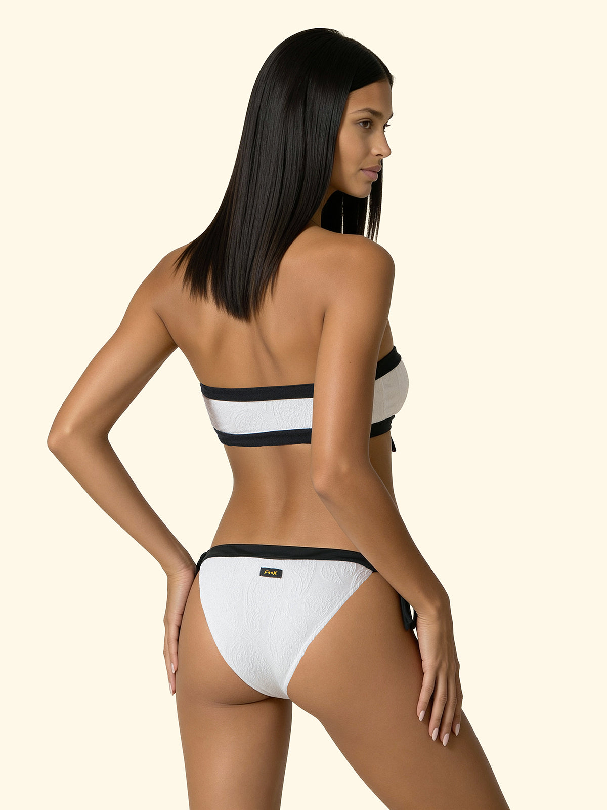 Women's Bikinis F**K Band with Slip Adjustable White SW0531-WH