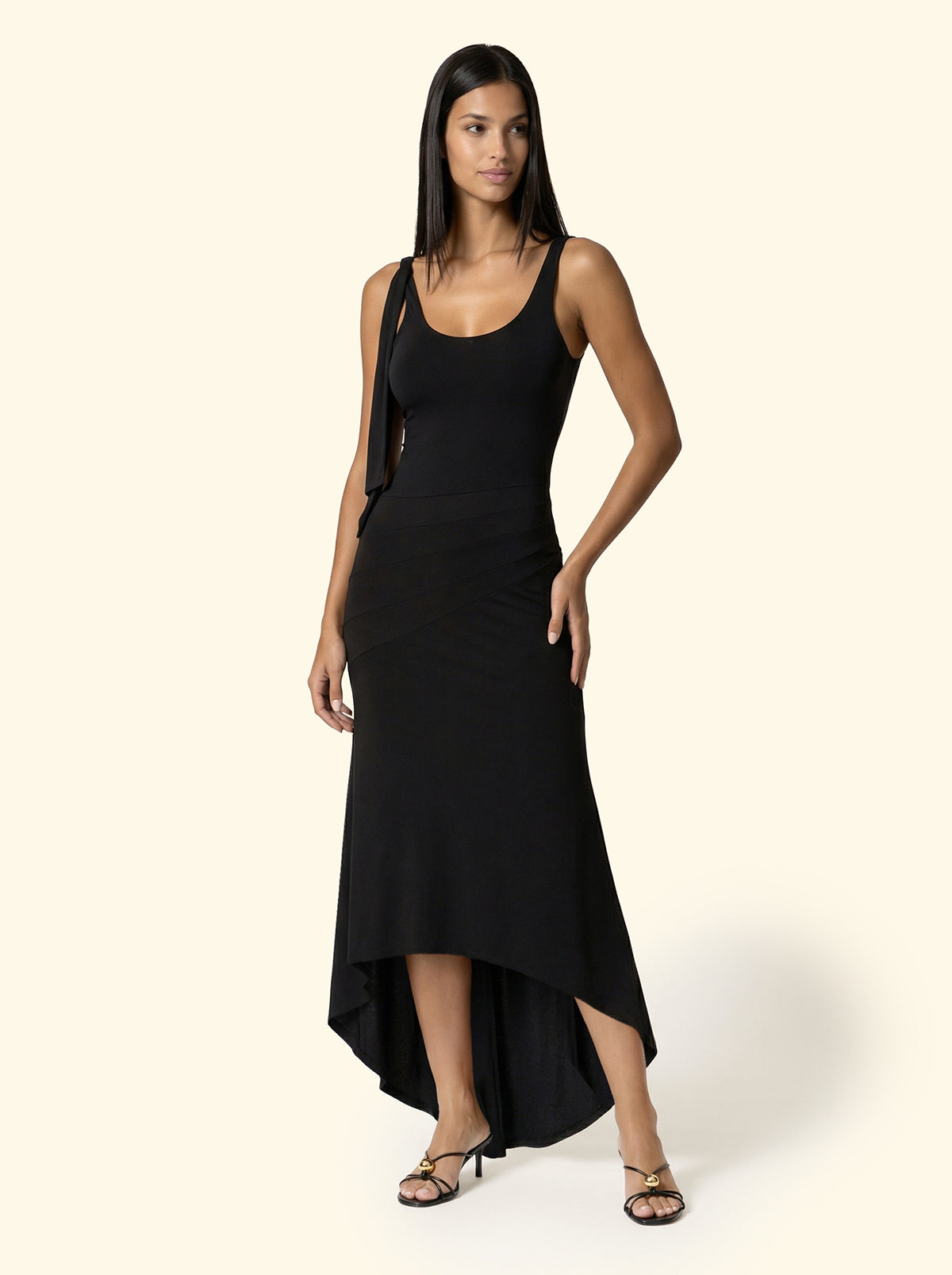 Image of Vestito lungo Donna F**K Nero SW0626-BK
