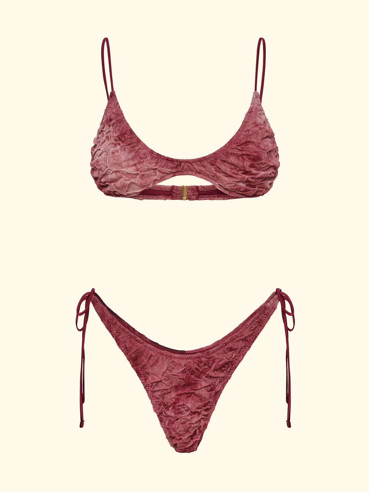 Image of Women's Bikinis F**K Triangle with Slip American Adjustable Bordeaux SW0641-BD