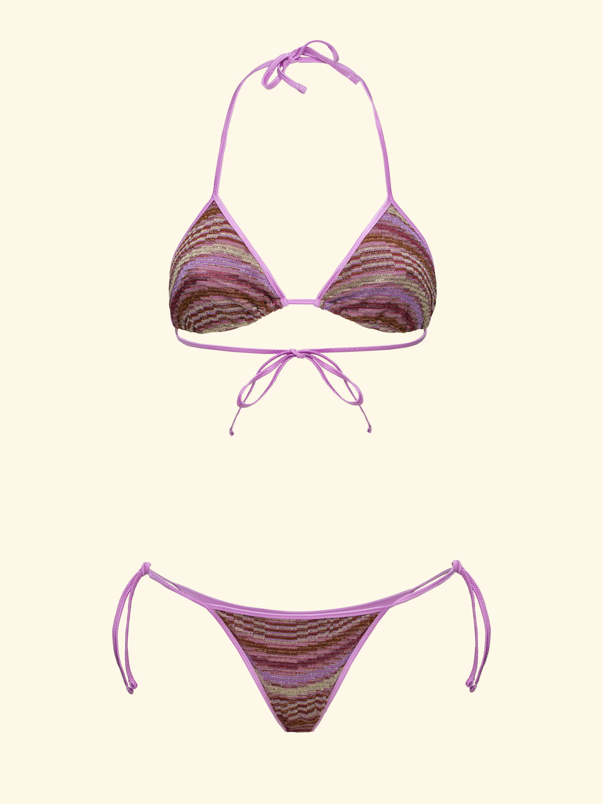 Image of Women's Bikinis F**K Triangle with Slip Adjustable Multicolor SW0650-MC