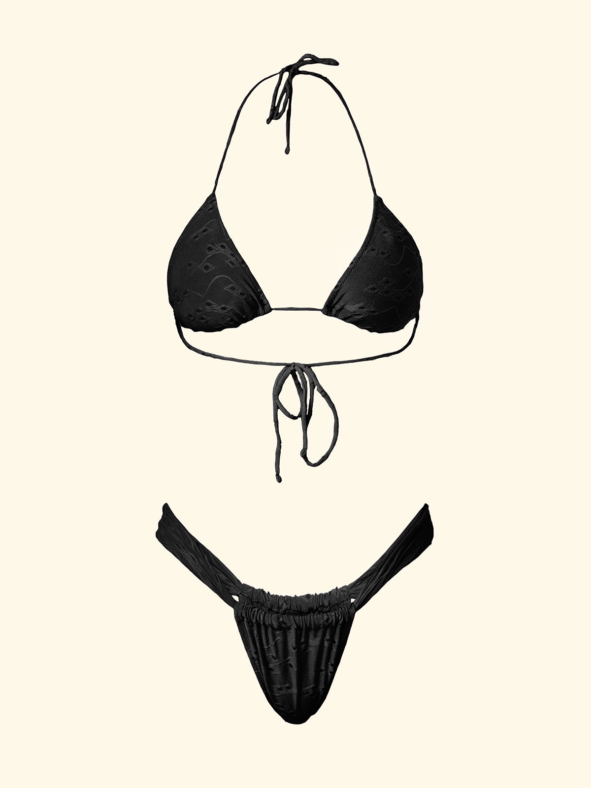 Bikini Donna F**K Triangolo con Slip Brasiliano Fisso Nero SW0720-BK