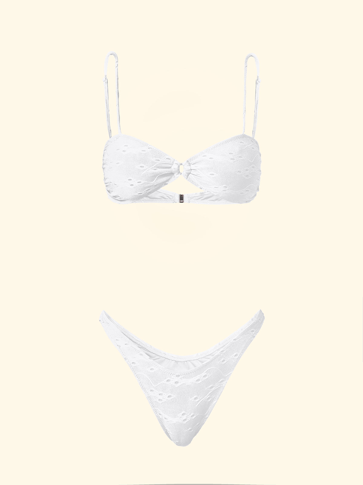 Women's Bikinis F**K Top with Slip American Fixed White SW0721-WH