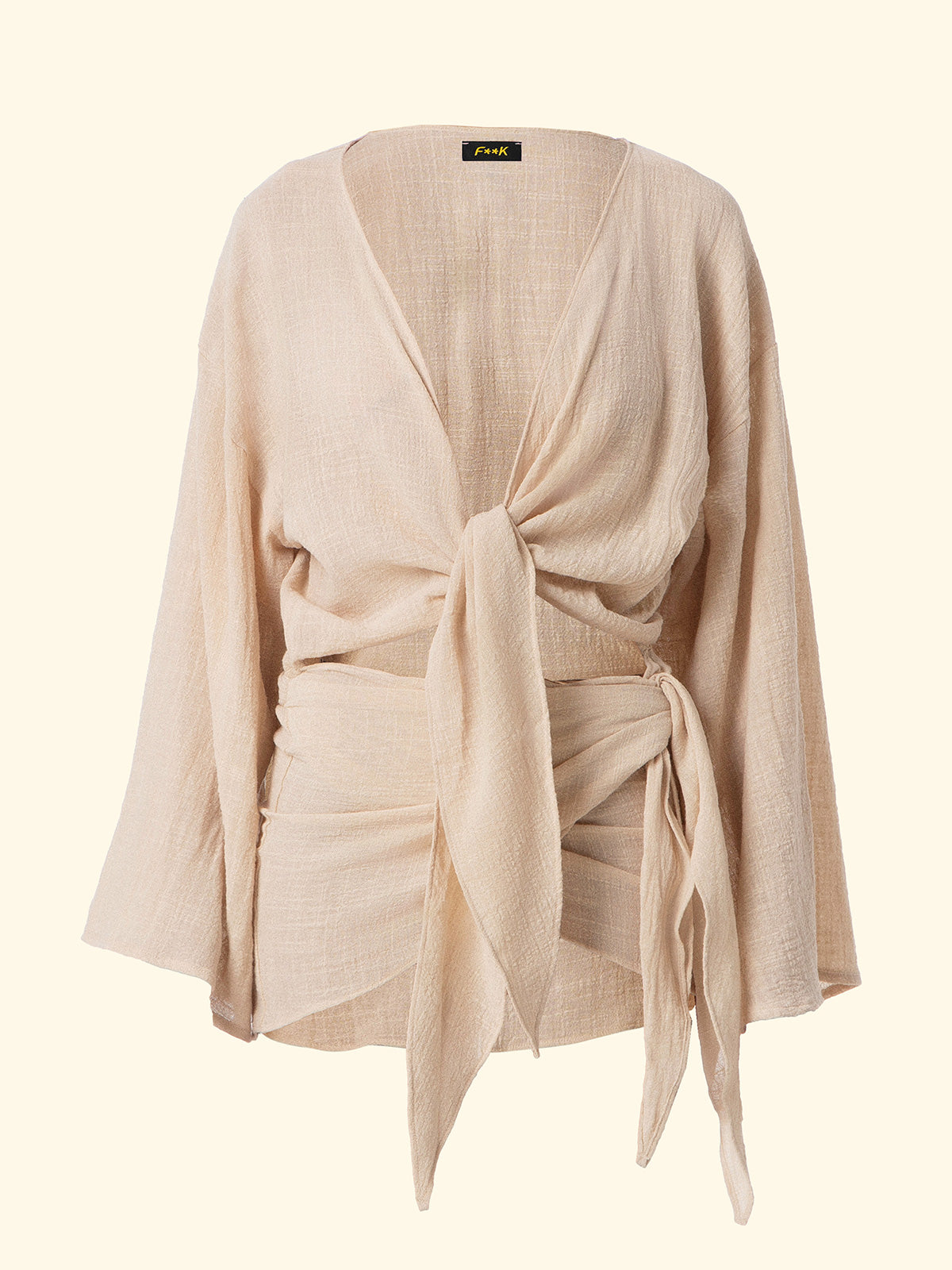 Image of Kratki kaftan za žene F**K Bež SW0737-BG