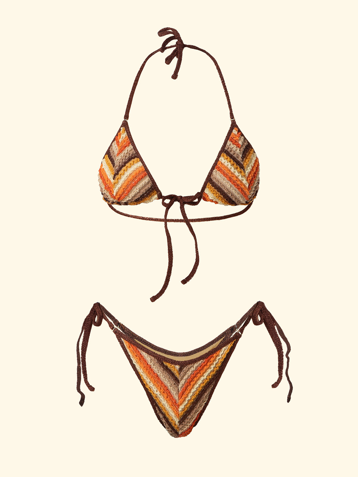 Image of Bikini Donna F**K Triangolo con Slip Perizoma Marrone SW0750-BN