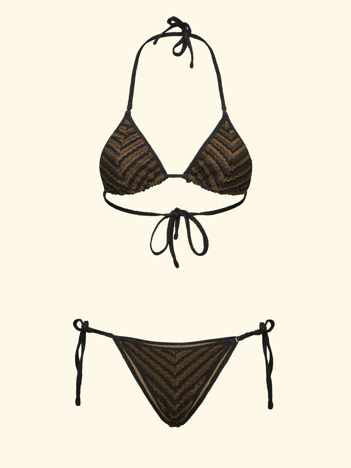 Damskie bikini F**K Wysoki trójkąt z Slip regulowany Czarny SW0751-BK