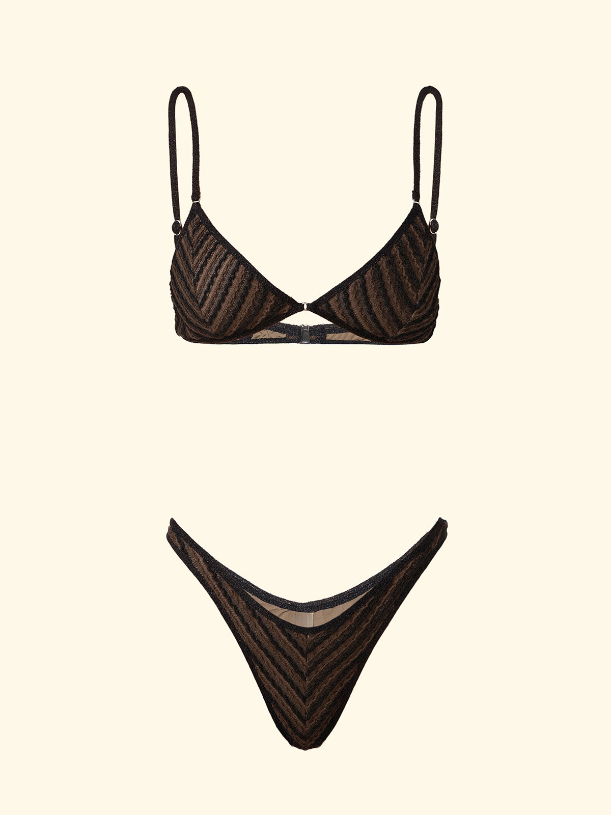 Image of Bikinis pour femmes F**K Garnir avec Slip Américain Fixe Noir SW0752-BK