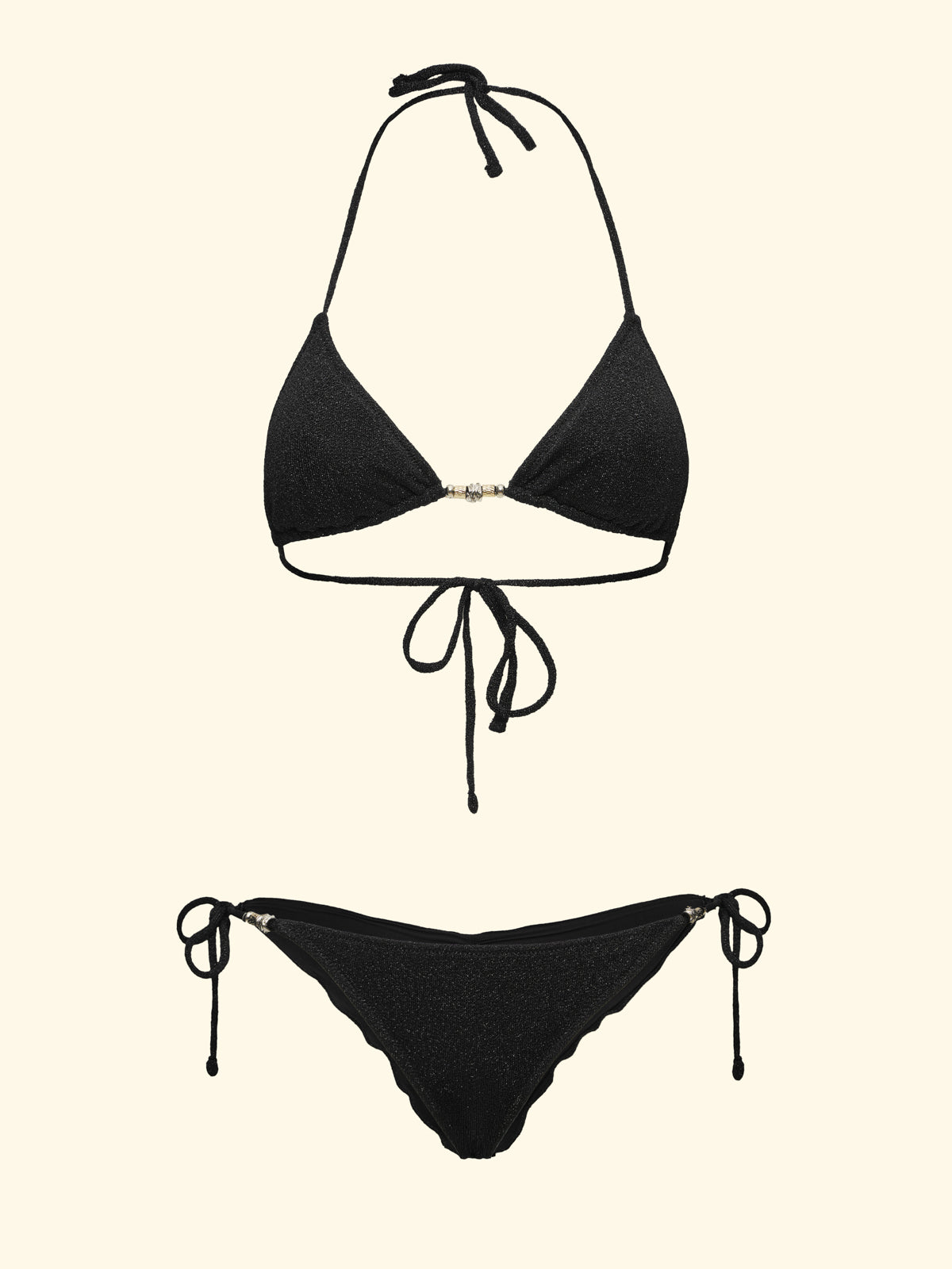 Damskie bikini F**K Trójkąt z Slip Regulowany Czarny SW1100-BK