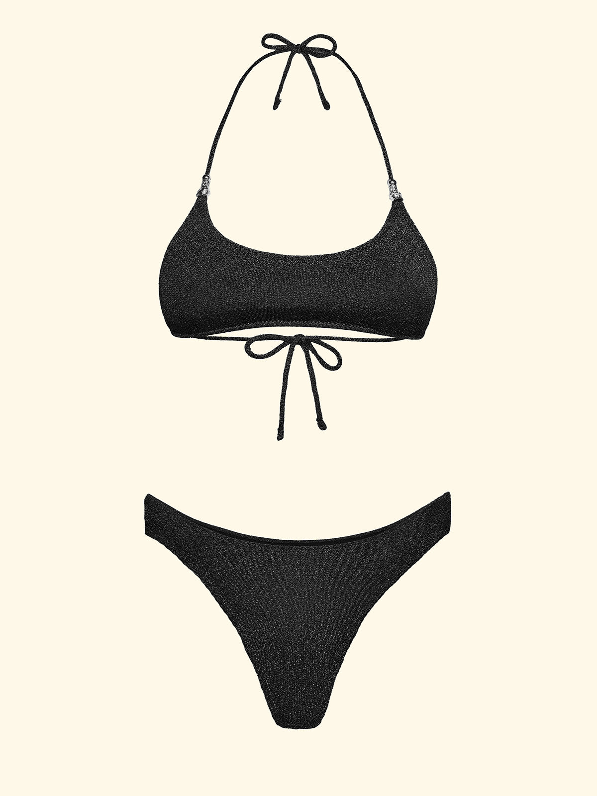 Image of Kadın Bikinileri F**K Ayarlanabilir Üst Slip Siyah Sabit Külot SW1102-BK