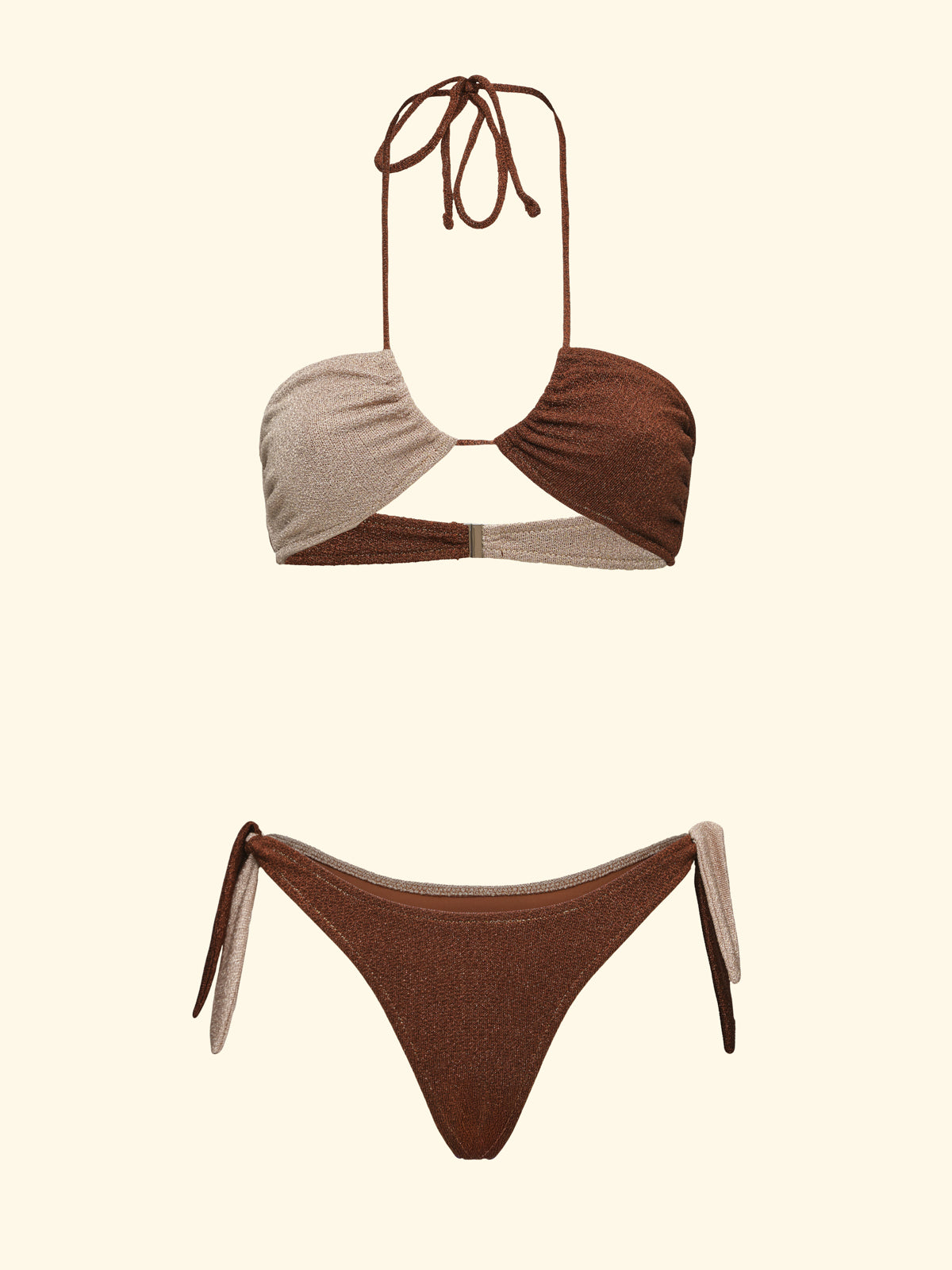 Image of Γυναικεία μπικίνι F**K Μπάντα με Slip American Adjustable Brown SW1111-BN