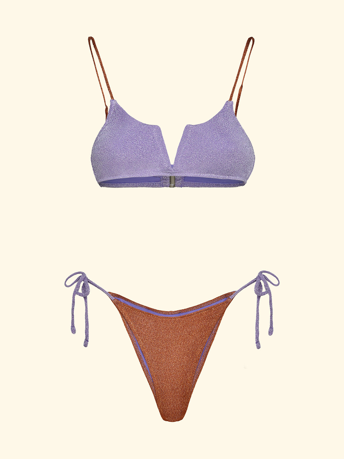 Image of Damen-Bikinis F**K Festes Oberteil mit Bügel und Slip Verstellbares Lila SW1112-LC