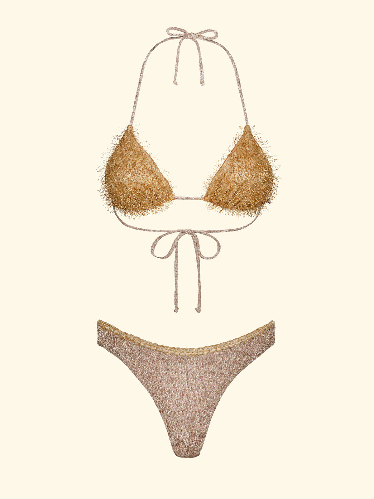 Image of Damen-Bikinis F**K Dreieck mit Slip Goldener Tanga SW1120-GD