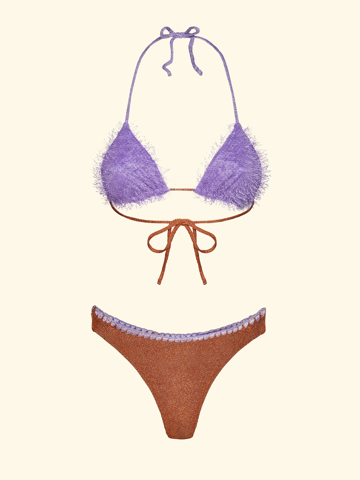 Image of Bikini Donna F**K Triangolo con Slip Perizoma Arancione SW1120-OR