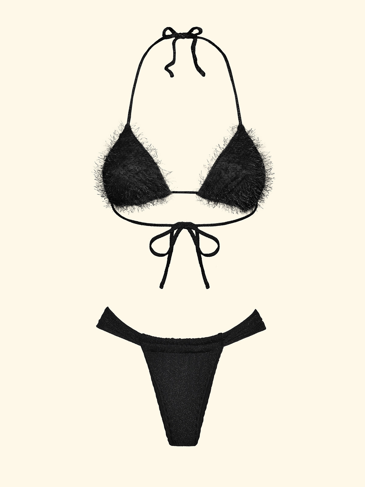 Image of Damen-Bikinis F**K Dreieck mit Slip Brasilianisches festes schwarzes SW1121-BK