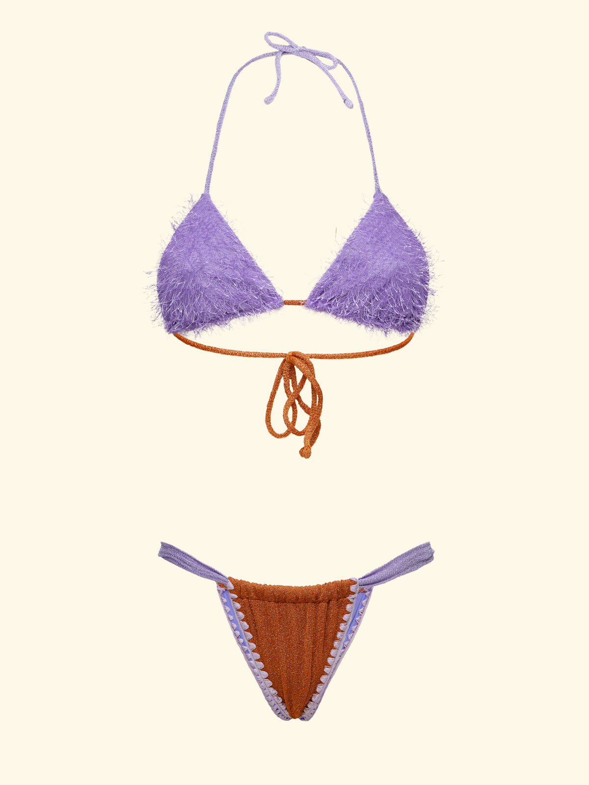 Bikinis pour femmes F**K Triangle avec Slip Brésilien Fixe Orange SW1121-OR