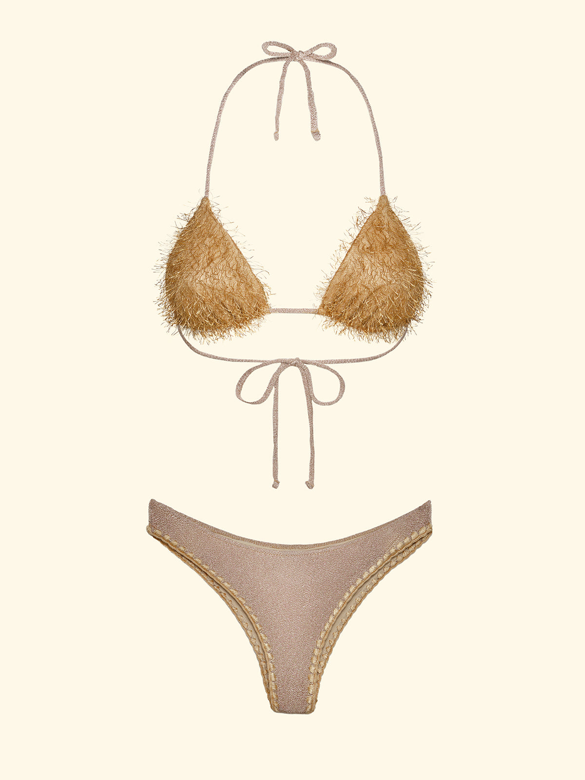 Damen-Bikinis F**K Dreieck mit Slip Goldfarbener fester Slip SW1122-GD