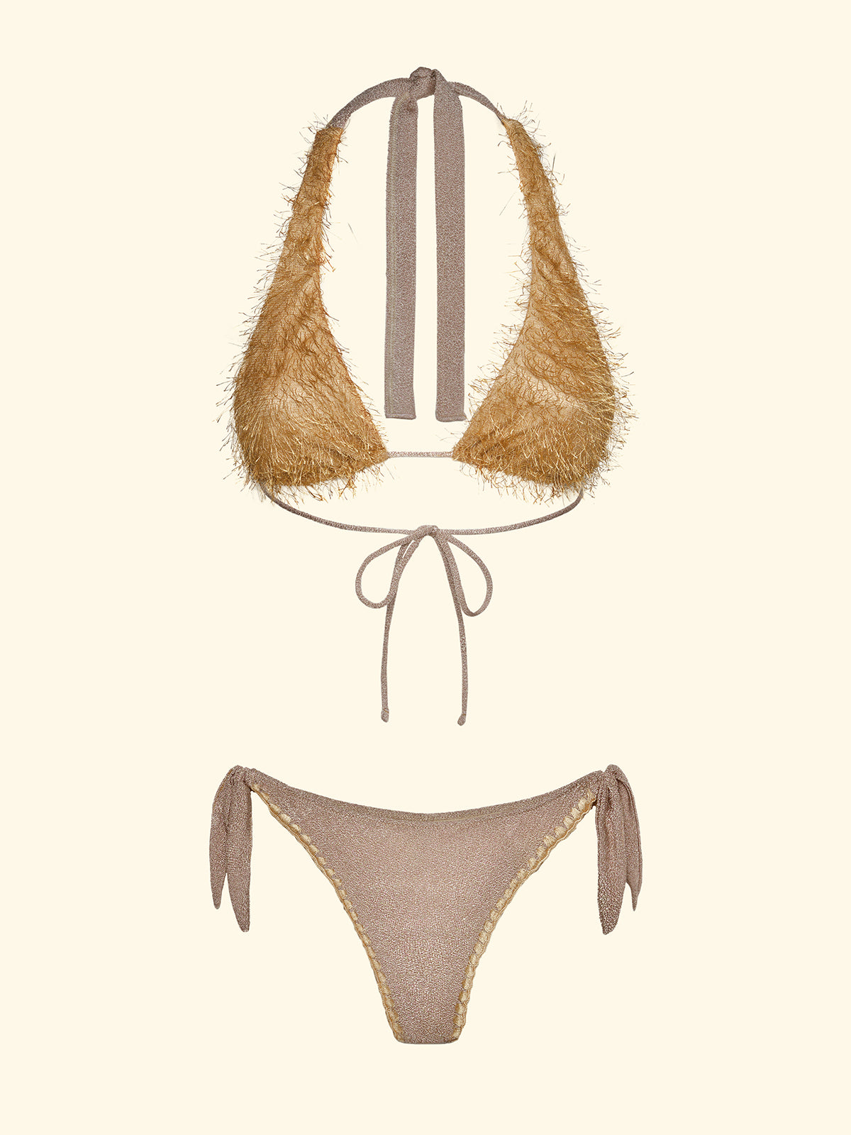 Women's Bikinis F**K High Triangle e Slip Adjustable Gold SW1123-GD