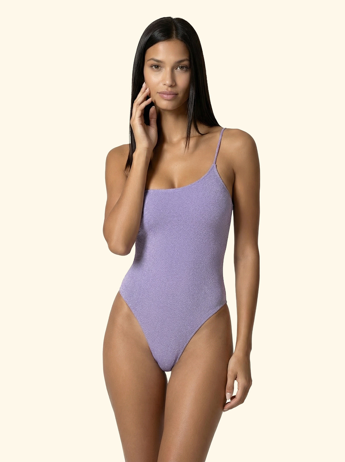 Einschultriger Monokini für Damen F**K Lila SW1144-LC