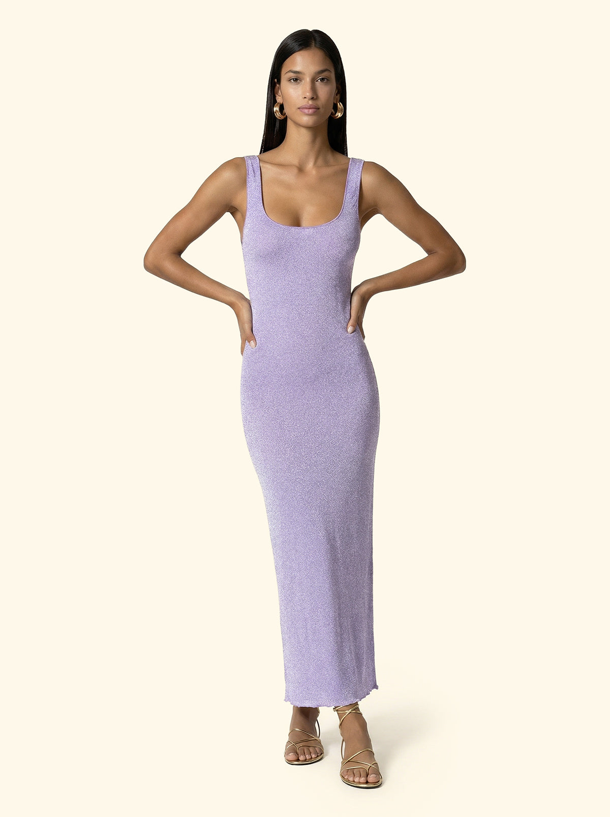 Image of Vestito Lungo Donna F**K Lilla SW1150-LC