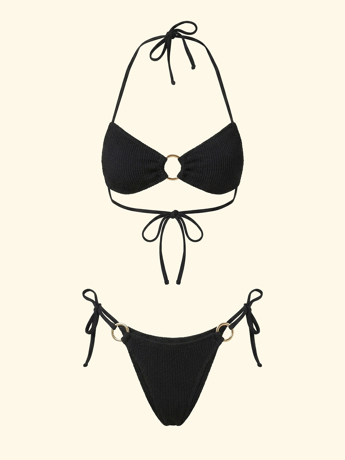Women's Bikinis F**K Band with Slip Adjustable Black SW1203-BK