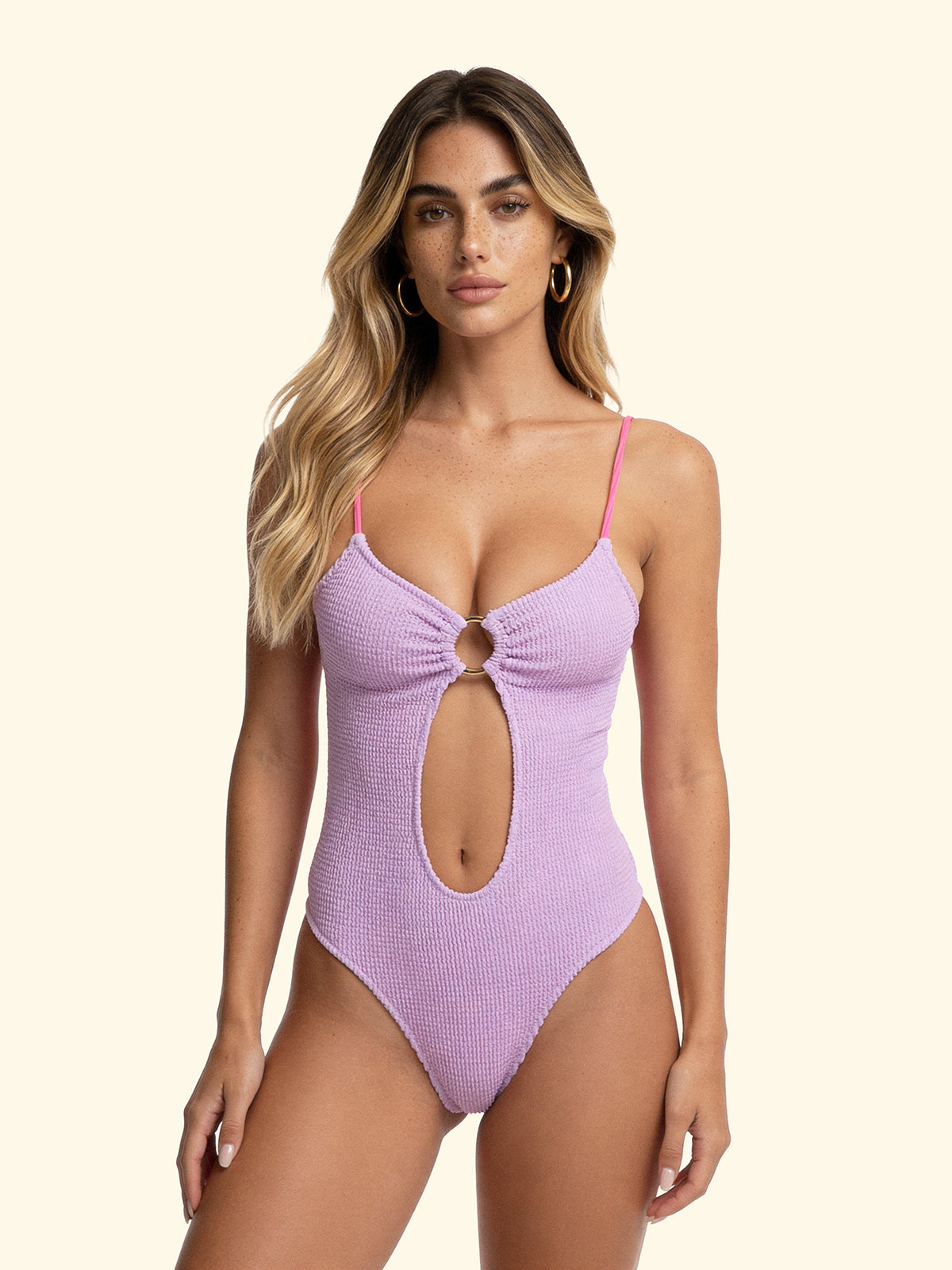 Damen-Monokini F**K Lila SW1204-LC