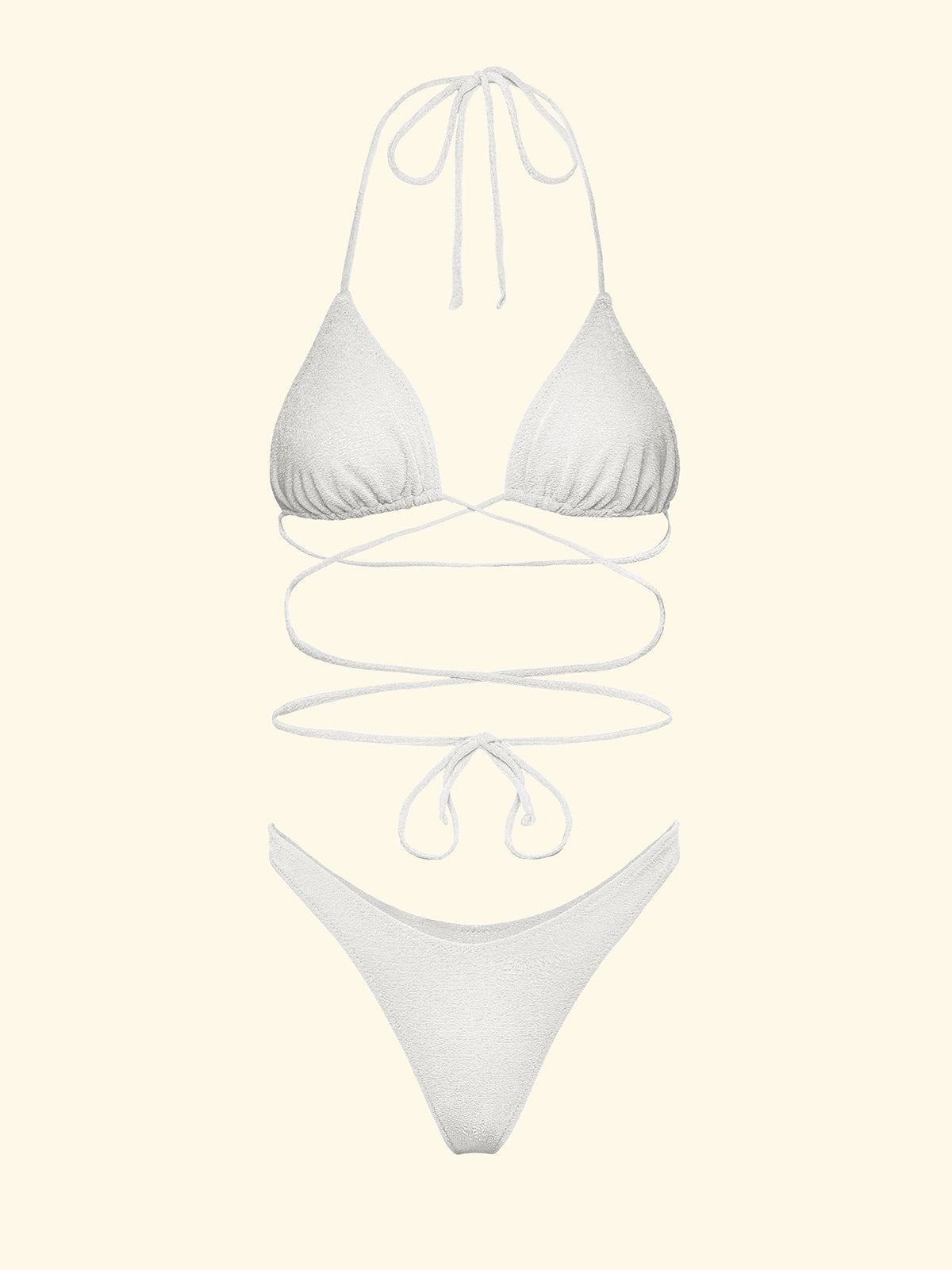 Bikini për femra F**K Trekëndësh me Slip American Fixed White SW1801-WH